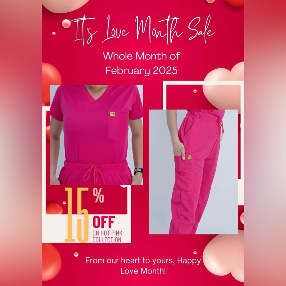 Hot Pink Scrub Set